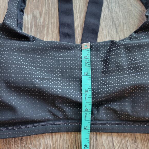 Spanx Metallic Mist Low Impact Black Sports Bra Size Medium - Picture 4 of 6
